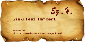 Szekulesz Herbert névjegykártya